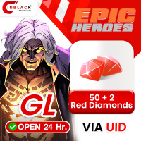 Epic Heroes - X Hero (GL) - 50 + 2 Red Diamonds 4.99$ Top up UID By Inblack Open 24 hr.