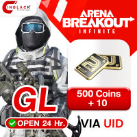 Arena Breakout: Infinite (GL) - 500 Coins + 10 4.99$ Top up UID By Inblack Open 24 hr.