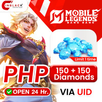 [INSTANT] Mobile Legends: Bang Bang (Philippines) - 150 + 150 (Limit 1 time / ID) Top up UID By inblack Open 24 hr.