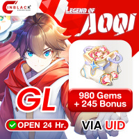 Legend of Aoqi (GL) - 980 Gems+ and 245 Bonus (14.99$) Top up UID By Inblackm Open 24 hr.