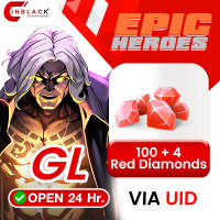 Epic Heroes - X Hero (GL) - 100 + 4 Red Diamonds 9.99$ Top up UID By Inblack Open 24 hr.