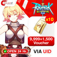 Ragnarok Idle Adventure Plus - 9999+1500 x 10 Voucher Top up UID By Inblackm Open 24 hr.