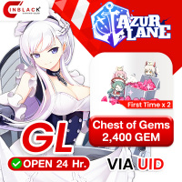 [INSTANT] Azur Lane (GL) - Chest of Gems 2400 GEM + Bonus - 39.99$ ( First Time x 2 ) Top Up UID By Inblack Open 24 hr.
