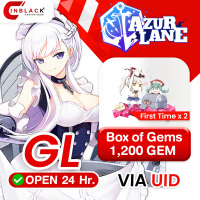 [INSTANT] Azur Lane (GL) - Box of Gems 1200 GEM + Bonus - 19.99$ ( First Time x 2 ) Top Up UID By Inblack Open 24 hr.
