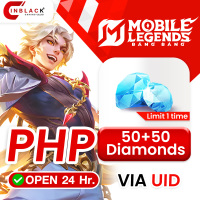 [INSTANT] Mobile Legends: Bang Bang (Philippines) - 100 Diamonds ( 50+50 First Recharge ) Top up UID By inblack Open 24 hr.