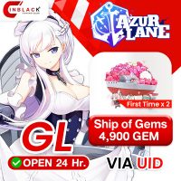 [INSTANT] Azur Lane (GL) - Ship of Gems 4900 GEM + Bonus - 79.99$ ( First Time x 2 ) Top Up UID By Inblack Open 24 hr.