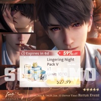 Love and Deepspace - Lingering Night Pack V $28 (LOGIN METHOD) **Need Account & Password to login**