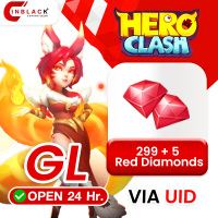 Hero Clash (GL) - 299 + 5 Red Diamonds 2.99$ Top up UID By Inblack Open 24 hr.