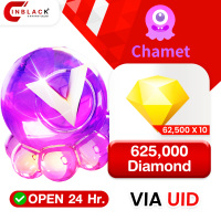 Chamet - 625,000 Diamond ( 62,500 X 10 ) via UID by Inblackm open 24 hr.