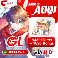 Legend of Aoqi (GL) - 6480 Gems+ and 1620 Bonus (99.99$) Top up UID By Inblackm Open 24 hr.