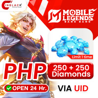 [INSTANT] Mobile Legends: Bang Bang (Philippines) - 250 + 250 (Limit 1 time / ID) Top up UID By inblack Open 24 hr.