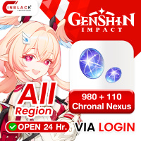 Genshin (All Region) - 980 + 110 Chronal Nexus Top up Via LOGIN By Inblackm Open 24 hr.