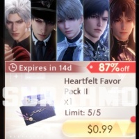 Love and Deepspace - Heartfelt Favor Pack II $1 (LOGIN METHOD) **Need Account & Password to login**
