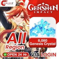 Genshin (All Region) - 8080 Genesis Crystal 99.99$ Top up Via LOGIN By Inblackm Open 24 hr.