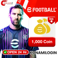 EFootball IOS - 1000 Coin 8.49$ Top up via Konami Login BY INBLACKM Open 24 hr.