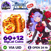 Ragnarok M: Eternal Love (SEA) - 60 + 12 Big Cat Coins - Fast Delivery - Open 24 hr - UID
